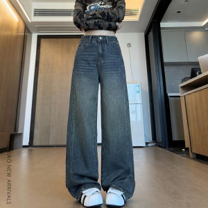 YUXIAO | New Large Size High Waisted Flare Denim Trousers for Pear Shape Women Slim Fit Straight Leg