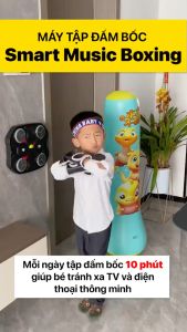 Đồ chơi boxing điện tử bộ đồ chơi máy tập đấm bốc có nhạc vui nhộn cho bé