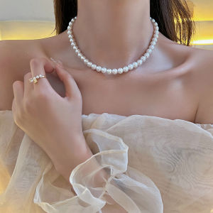 Fashion Vintage Elegant White Glass Imitation Freshwater Pearl Necklaces Women Jewelry LovelylifeFu👍