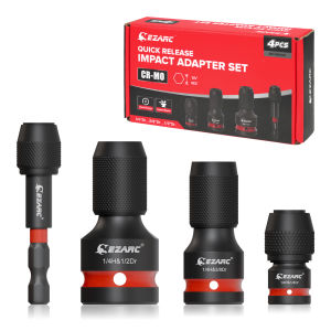 4pcs Impact to 1/4 Hex Converter 1/2 3/8 1/4 Inch Square Drive Sockets Impact Wrench Adapter for Ratchet Wrench Drivers