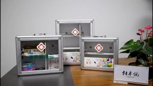 Medicine Box Aluminum Alloy First Aid Box with Lock Multi-Layer Wall Mountable for Family Office School 32x13x26cm