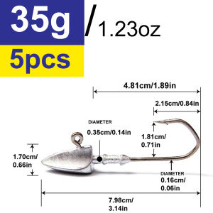 5Pcs Triangle Head Hook 3.5g/5g/7g/20g/35g Weight Crank Sharp Fishhook Gear Sinker Pesca Set Soft Lure Texas Rig Fishing Tackle