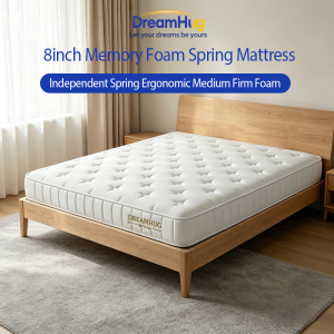 DreamHug 8inch Memory Foam Spring Mattress lndependent Spring Ergonomic Medium Firm Foam Bed