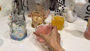 Ly thủy tinh cốc uống cafe sóng cao cấp ly thủy tinh chịu nhiệt phong cách Hàn Quốc Vintage