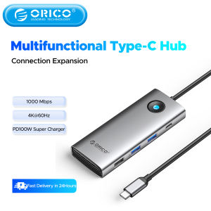 ORICO USB Hub Only Docking Station Type C HUB to 4K60Hz HDMI-compatible USB 3.0 Adapter RJ45 PD100W Charge For Macbook Pro Laptop Accessories