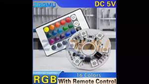 3W DC12V RGB LED Chip Board 7 Color Gradient 16 DIY Ambient Light Module Strip Lamp Source With Remote Control For Home Decor