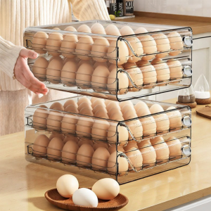 Food Grade Egg Storage Container Double Drawer Sealed Freshness