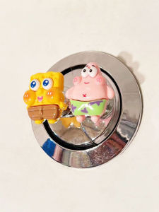 Cartoon Cute Toilet Button Presser Water Tank Cover Lifter Bathroom Accessories Home Improvement Toilet Parts And Accessories