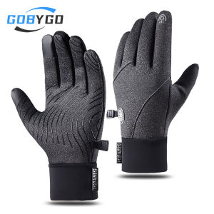 Găng Tay Đi Xe Đạp Màn Hình Cảm Ứng GOBYGO Nam Nữ Full Finger Chống Gió Đệm Chống Trượt Ấm Áp Ngoài Trời Găng Tay Chạy Bộ Thể Dục Đen/Xám