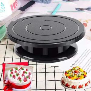 1pc 11Inch Plastic Revolving Cake Decorating Stand Cake Icing Turntable Painting Rotate Turntable