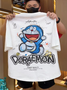 Loose Fit Doraemon Anime T-Shirt Mens Spring New Style Half Sleeve Casual Versatile round Neck Trendy Cotton Breathable Short Sleeve T-Shirt