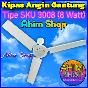 SKU 3008 Shukaku Kipas Angin Gantung 8 Watt Mini Fan 3 Baling-Baling Adem Ceiling Hanging Fan Pakai Kabel Listrik – Putih Kipas Angin Hemat Energi Kipas Angin Indoor Tenang - Lazada