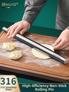 HUYO | Upgraded 316 Stainless Steel Food Grade Large Rolling Pin