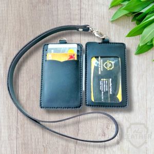 ID CARD HOLDER TANDA PENGENAL KULIT CUSTOM LOGO PERUSAHAAN I Id Card Holder Kulit Polos | 2 Lapis - Tan
