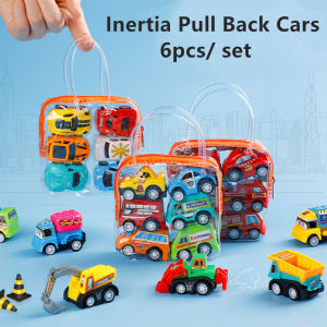 ef  Mini Car Model Toy Pull Back Car Toys Engineering Vehicle Fire Truck Kids Inertia Cars Boy Toys Diecasts Toy for Children Gift