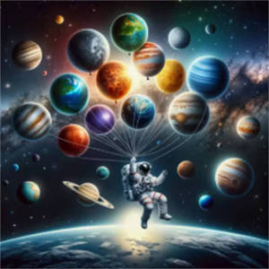 HUACAN Astronaut Galaxy Planet Diamond Painting 5D DIY Full Square Round Diamond Mosaic Craft Kit Rhinestone Pictures