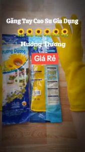 Găng tay cao su gia dụng HƯỚNG DƯƠNG - 10 Đôi. Sản xuất từ cao su thiên nhiên thân thiện môi trường bảo vệ da tay. Găng tay rửa chén bát giặt đồ làm vườn