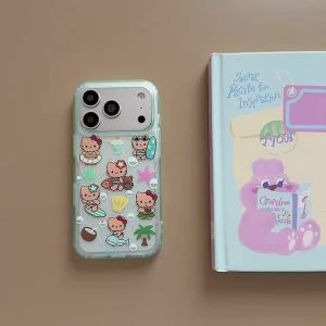 Sanrio | Ốp Điện Thoại Hello Kitty Surfing Shell Star Màu Đen Cho iPhone Chống Sốc Bảo Vệ Mềm Mại Chống Trầy Xước Tương Thích Sạc Không Dây