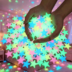 100-300pc Glow in The Dark Stars Wall Stickers Luminous Fluorescent 3D Adhesive Home Decor for Kids Baby Room Bedroom Ceiling