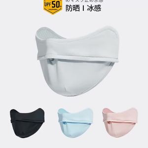 Outdoor Cycling Summer Ice Silk Sunscreen Face Mask UV Protection Fishbone 3D Thin Breathable Sunshade Cover for Men Women