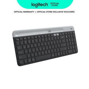 Logitech K580 Multi-Device Slim Wireless Keyboard Built-in Cradle for device For Laptop Tablet Desktop Smartphone Win/Mac Bluetooth/Receiver Compact Easy Switch 24 Month Battery