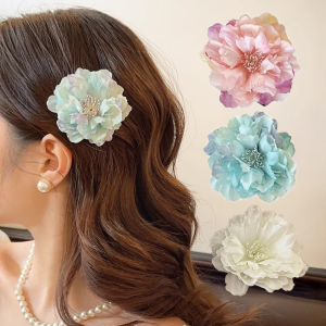 🔥Simulated Peony Hair Clip Ancient Style Flower Headdress Fresh Sweet Bangs Clip LovelylifeFu👍