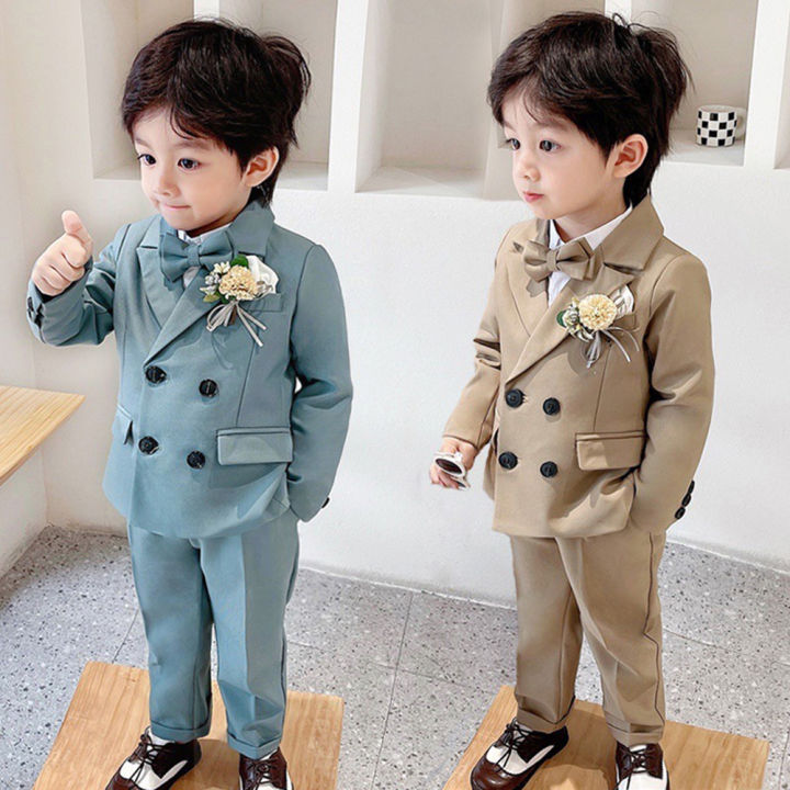 Kid Boy Check Blazer Jacket Suit Coat Formal Two Button Plaid Wedding Party  | eBay