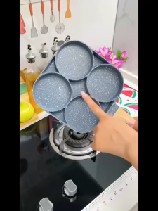 SUPVIBE กระทะทอดไข่ 4หลุม กระทะทอดไข่ดาว กระทะแพนเค้ก กระทะหลุม กระทะก้นแบน กระทะอเนกประสงค์