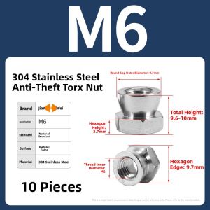 POWER&STRONG | 304 Stainless Steel Anti-theft Nut