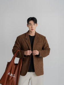 DAVID&ME | Vintage British Style Suede-like Fall Casual Suit Jacket