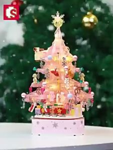Sembo Block LED Light Christmas Tree 605042 Music Box Present Gift Building Decoration Brick Toys *READY STOCK*