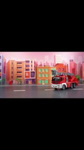 Mainan Truk Pemadam Bisa Semprot Air 1:16 / Truk Sampah Friction City Fire Truck Friction with Light and Music Belofty Toys