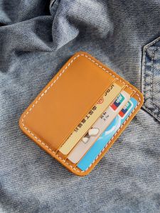 Casual Mens Vegetable Tanned Top Layer Cowhide Mini Card Holder Genuine Leather Multi-Card Slot Card Case Ultra-Thin Bank Card Holder