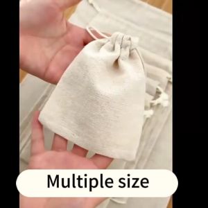 【10pcs】Linen Bag Drawstring Bag Burlap Bag Gift Bag Home Travel Reusable Wedding Jewelry Candy Bag