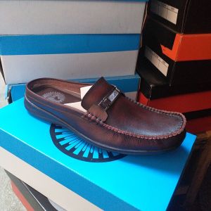 Sepatu sandal Pria Kulit asli Model Slip on + Zipper ( Laofer )
