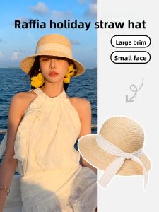 BILLI ZILLY | French Style Hepburn Straw Hat Womens Summer New Face Slimming Sunshade Outdoor Beach Sand Beach Sun Protection Cap
