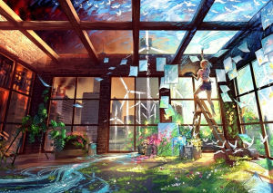 Kayou | 500/1000/1200/2000 PCS Jigsaw Puzzles Anime Girl Painting Family Activity Games for Gameroom Bedroom Gifts Home Decor
