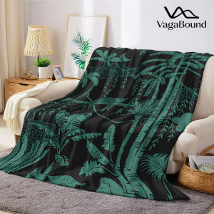 BILIBILI | teal jungle animal silhouette Flannel Blanket Warm Soft Halloween Christmas Decorative Couch Warm Cozy All-Season Gift