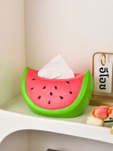 Advanced Sense แตงโมกล่องกระดาษทิชชูเดสก์ท็อปเซรามิคห้องนั่งเล่น Porch กาแฟตารางตกแต่งแบบพกพากล่องกระดาษสร้างสรรค์