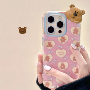 Korean Style Bear 3D Silicone Phone Case for Meizu 21Note Transparent Protection Cover High Quality Soft Shell Anti-Fall Full Protection