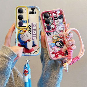 Cute Phone Case VIVO V40 Lite V40 Pro VIVOV40 Lite Pro 4G 5G New Fashion Cartoon Doraemon Hello Kitty Luffy Pikachu Spider-Man Sauron Casing with Lanyard 2024