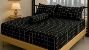 DISKON Seprai Murah kotak-kotak Hitam Korean Style Ukuran 180x200 120x200 90x200 Kekinian