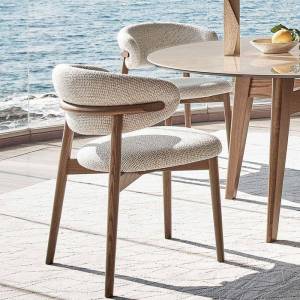 Scandinavian Style Modern Minimalist Dining Chair Metal and Fabric