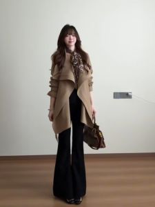 CHANGTONG | High-Quality Fashionable Big Collar Trench Coat Women