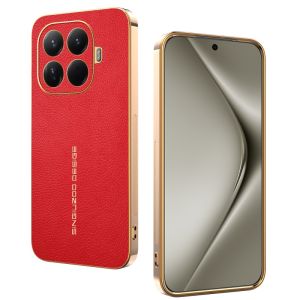 Luxury Plating Case For Xiaomi Redmi Note 15 Pro Plus 15C A5 14 Mi 15T 14T Shockproof Skin TPU Plastic Litchi PU Leather Cover
