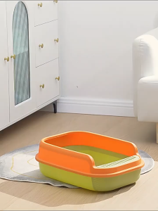 Cat Litter Box Cat Poop Tray With Scoop Anti Spill Thick Easy To Clean Deodorization Leakage