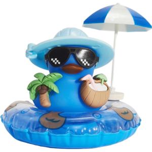 1pc Car Dashboard Ornaments Summer Yellow Duck Coconut Skateboard Hat Rubber Squeeze Duck Cute Car Decoration