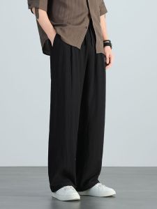 HULIXIONGDI | Ultra-thin Linen Tencel Loose Straight Casual Pants Men