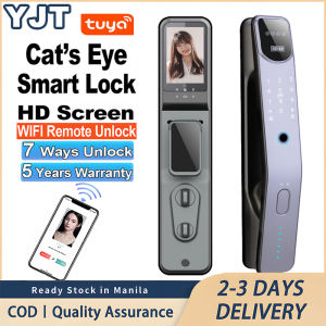 YJT smart lock 3D face unlock wifi tuya app auto smart door lock with HD camera monitor cat eye fingerprint lock with doorbell app password ic card Key smart lock main door lock for home hotel office door knob