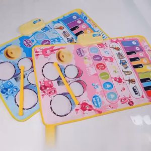SK-M378 Mainan Edukasi Anak Playmat 2IN1 Music Mat Piano Drum / Mainan Anak Karpet Alat Musik